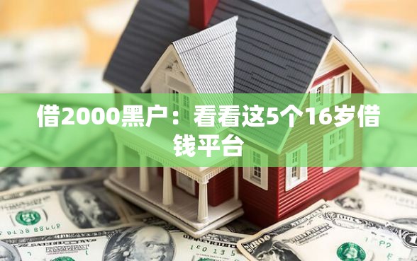 借2000黑户：看看这5个16岁借钱平台