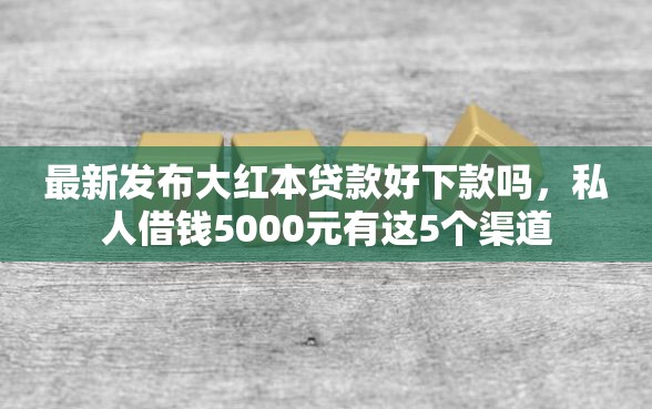 最新发布大红本贷款好下款吗，私人借钱5000元有这5个渠道