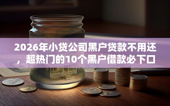 2026年小贷公司黑户贷款不用还，超热门的10个黑户借款必下口子推荐