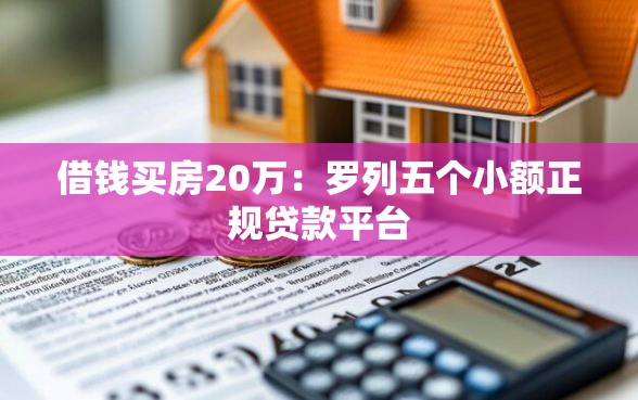 借钱买房20万：罗列五个小额正规贷款平台