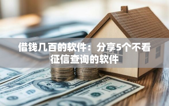 借钱几百的软件：分享5个不看征信查询的软件