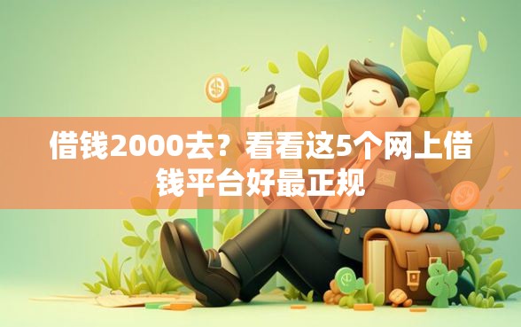 借钱2000去？看看这5个网上借钱平台好最正规