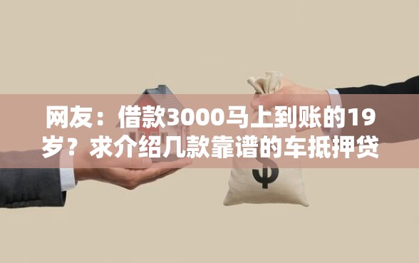 网友：借款3000马上到账的19岁？求介绍几款靠谱的车抵押贷款平台