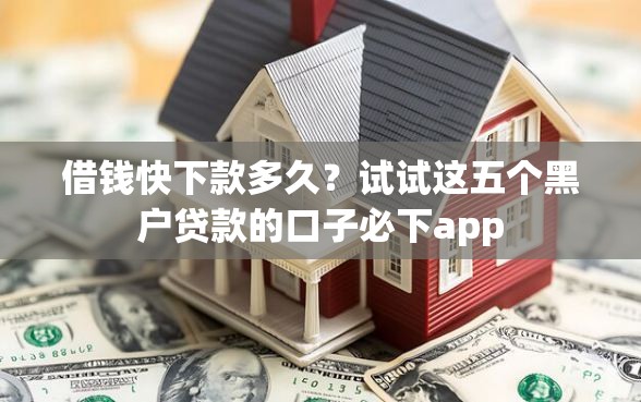 借钱快下款多久？试试这五个黑户贷款的口子必下app