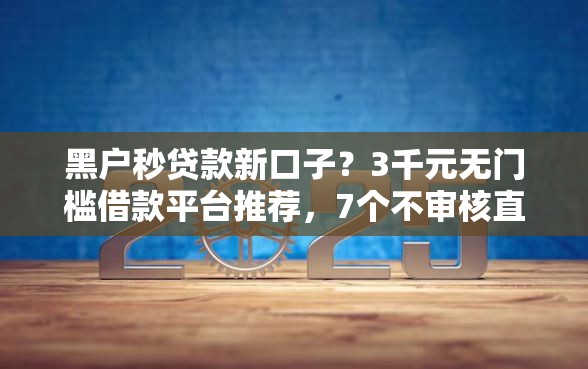 黑户秒贷款新口子？3千元无门槛借款平台推荐，7个不审核直接放款1000的口子盘点