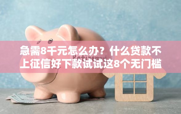 急需8千元怎么办？什么贷款不上征信好下款试试这8个无门槛平台
