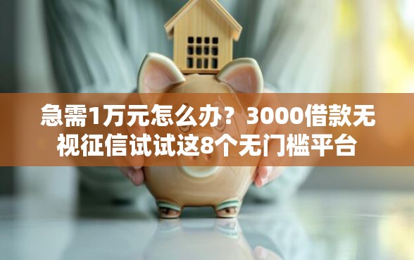 急需1万元怎么办？3000借款无视征信试试这8个无门槛平台