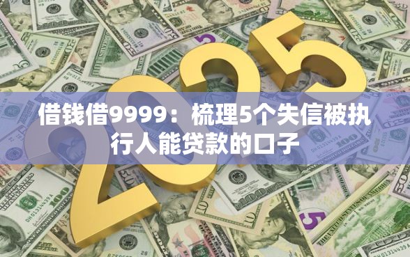 借钱借9999：梳理5个失信被执行人能贷款的口子