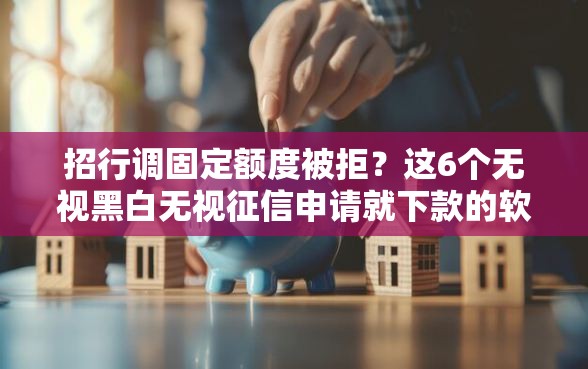 招行调固定额度被拒？这6个无视黑白无视征信申请就下款的软件值得一试