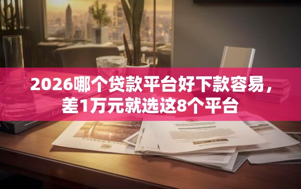 2026哪个贷款平台好下款容易，差1万元就选这8个平台