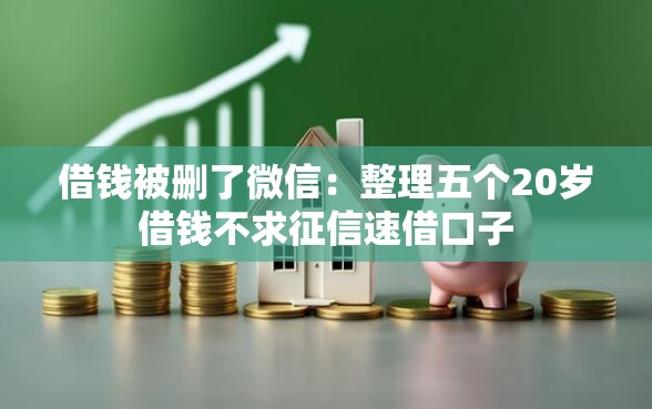 借钱被删了微信：整理五个20岁借钱不求征信速借口子