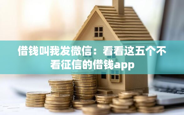 借钱叫我发微信：看看这五个不看征信的借钱app