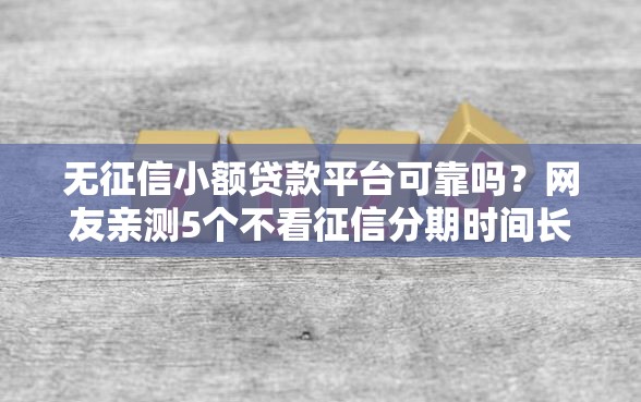 无征信小额贷款平台可靠吗？网友亲测5个不看征信分期时间长的贷款平台盘点