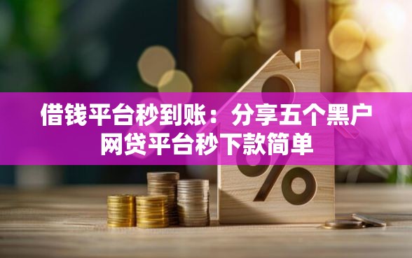 借钱平台秒到账：分享五个黑户网贷平台秒下款简单