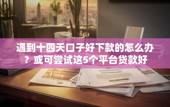 遇到十四天口子好下款的怎么办？或可尝试这5个平台贷款好