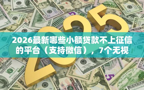 2026最新哪些小额贷款不上征信的平台（支持微信），7个无视综合评分不足的网贷无私分享