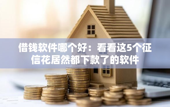 借钱软件哪个好：看看这5个征信花居然都下款了的软件