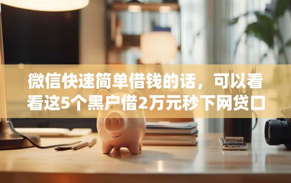微信快速简单借钱的话，可以看看这5个黑户借2万元秒下网贷口子app