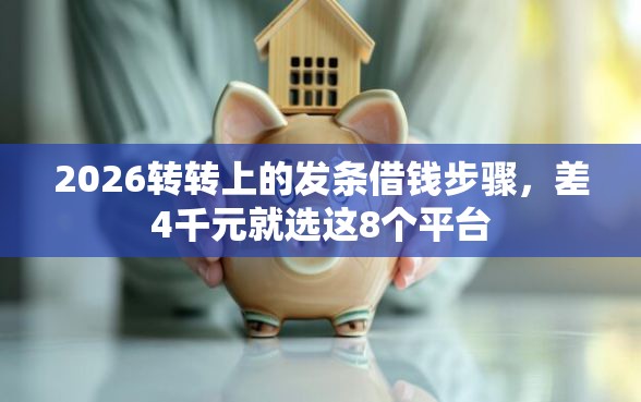 2026转转上的发条借钱步骤，差4千元就选这8个平台