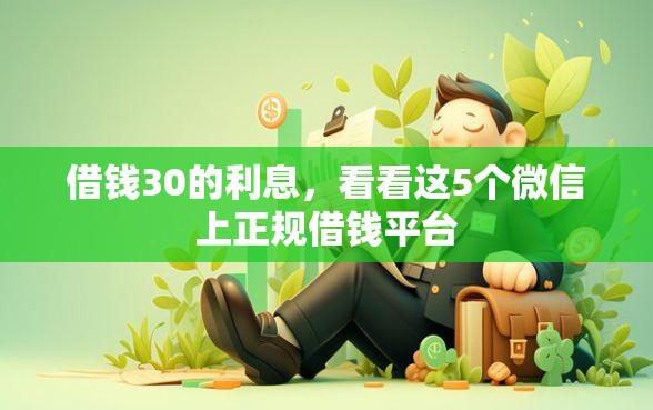 借钱30的利息，看看这5个微信上正规借钱平台