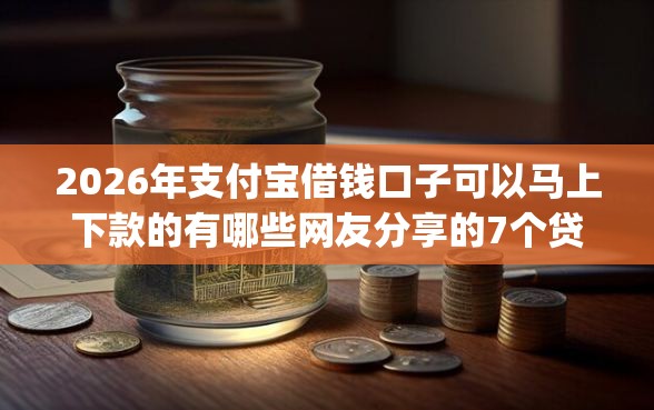 2026年支付宝借钱口子可以马上下款的有哪些网友分享的7个贷款平台app我觉得不错！