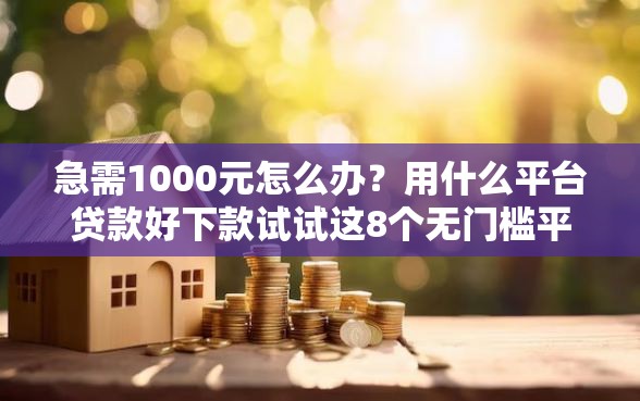 急需1000元怎么办？用什么平台贷款好下款试试这8个无门槛平台