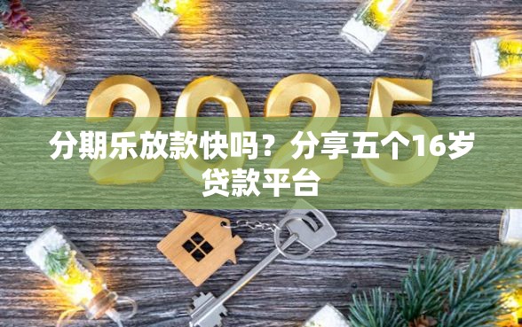 分期乐放款快吗？分享五个16岁贷款平台