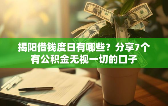 揭阳借钱度日有哪些？分享7个有公积金无视一切的口子