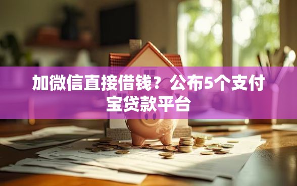 加微信直接借钱？公布5个支付宝贷款平台