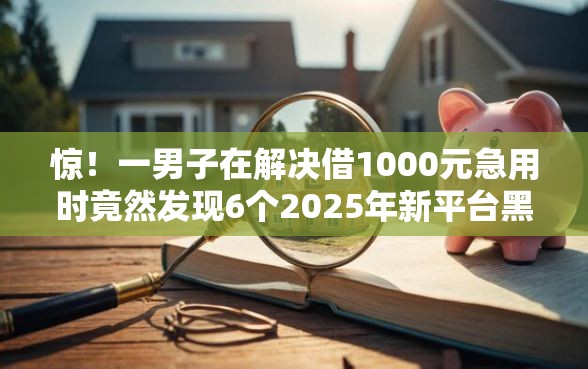 惊！一男子在解决借1000元急用时竟然发现6个2025年新平台黑户也能下款这种，事后分享了出来