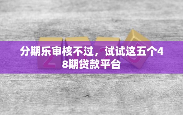 分期乐审核不过，试试这五个48期贷款平台
