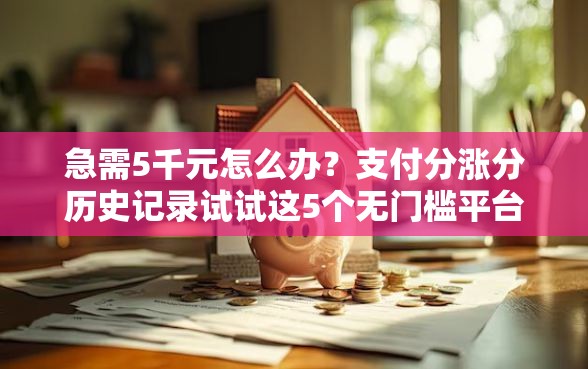 急需5千元怎么办？支付分涨分历史记录试试这5个无门槛平台