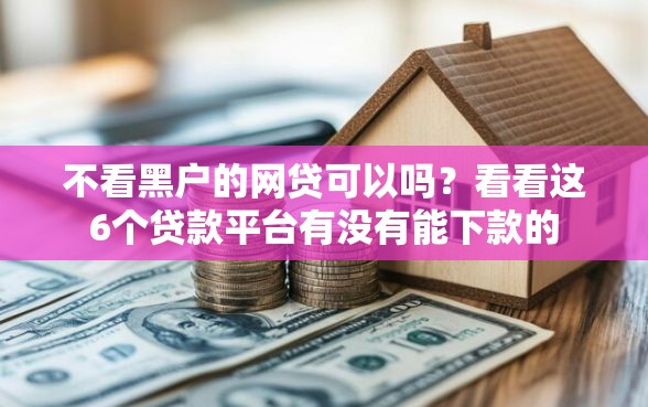 不看黑户的网贷可以吗？看看这6个贷款平台有没有能下款的