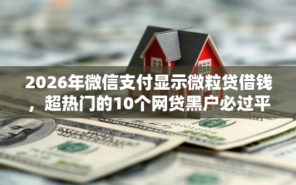 2026年微信支付显示微粒贷借钱，超热门的10个网贷黑户必过平台推荐