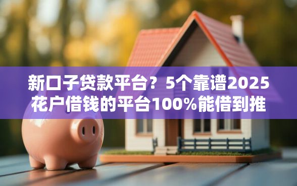 新口子贷款平台？5个靠谱2025花户借钱的平台100%能借到推荐