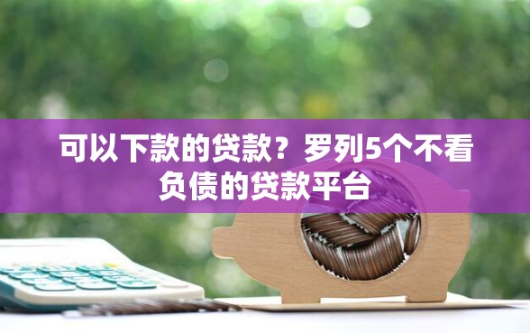 可以下款的贷款？罗列5个不看负债的贷款平台