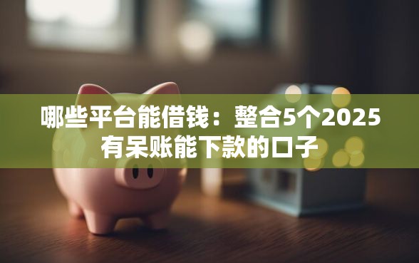 哪些平台能借钱：整合5个2025有呆账能下款的口子