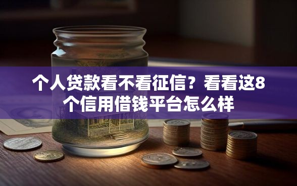 个人贷款看不看征信？看看这8个信用借钱平台怎么样
