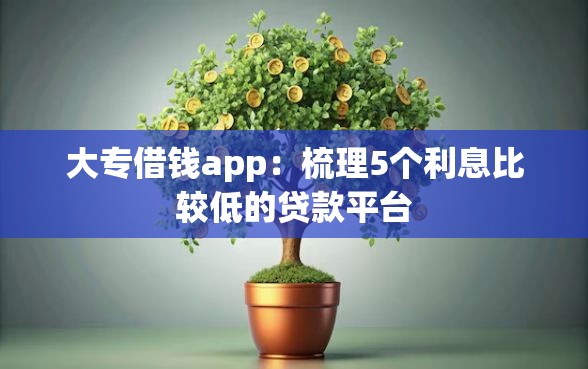 大专借钱app：梳理5个利息比较低的贷款平台