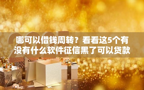 哪可以借钱周转？看看这5个有没有什么软件征信黑了可以贷款