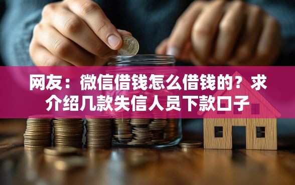 网友：微信借钱怎么借钱的？求介绍几款失信人员下款口子
