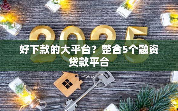 好下款的大平台？整合5个融资贷款平台