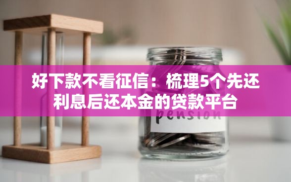 好下款不看征信：梳理5个先还利息后还本金的贷款平台