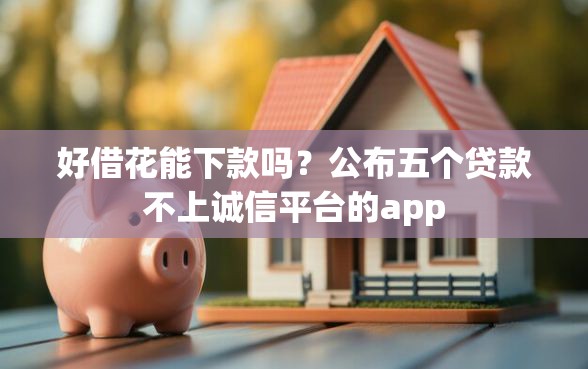 好借花能下款吗？公布五个贷款不上诚信平台的app
