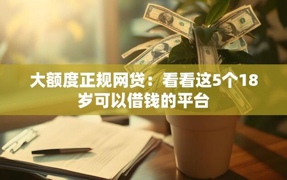 大额度正规网贷：看看这5个18岁可以借钱的平台