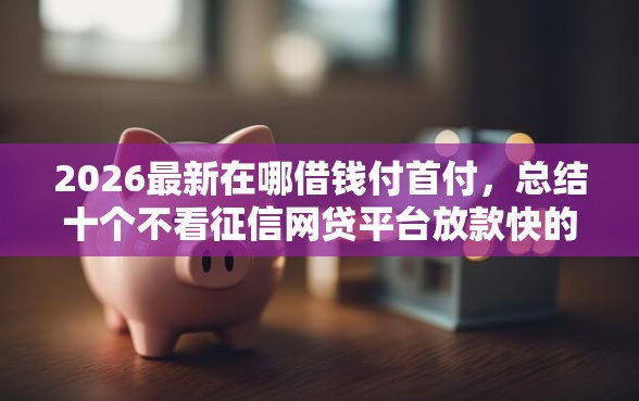 2026最新在哪借钱付首付,总结十个不看征信网贷平台放款快的口子! 2026最新在哪借钱付首付,总结十个不看征信网贷平台放款快的口子!