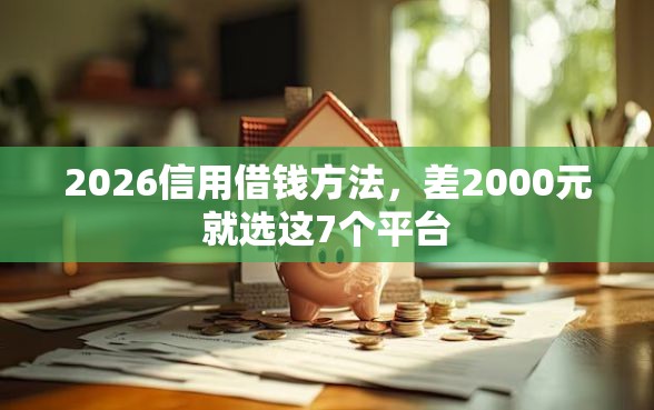 2026信用借钱方法，差2000元就选这7个平台