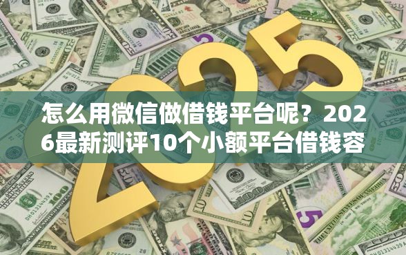 怎么用微信做借钱平台呢？2026最新测评10个小额平台借钱容易通过不看征信