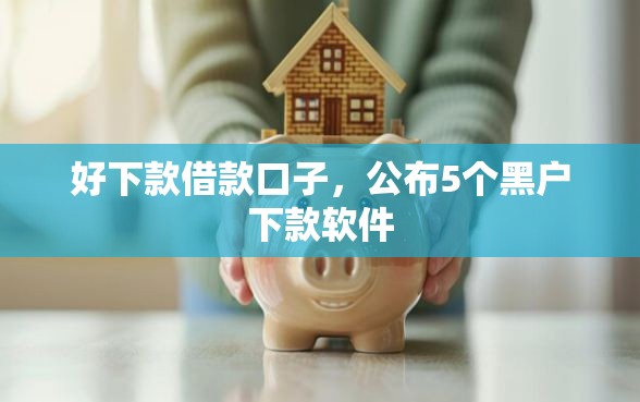 好下款借款口子，公布5个黑户下款软件