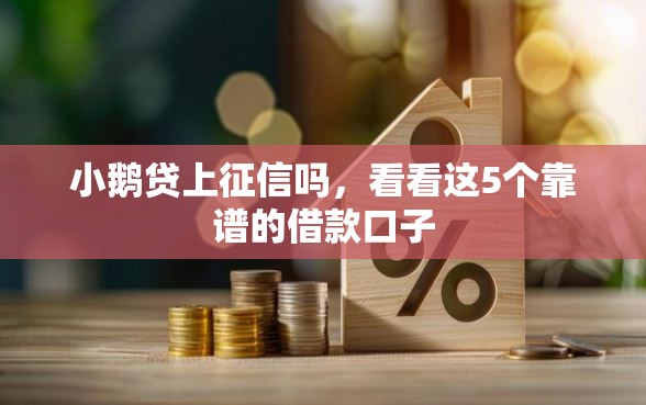 小鹅贷上征信吗，看看这5个靠谱的借款口子